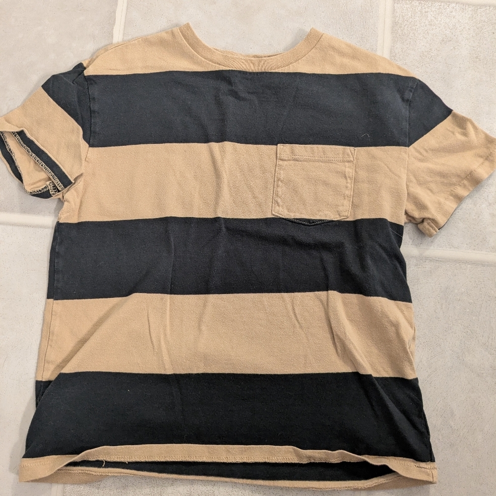 GAP Teen Black and Tan Striped Tee